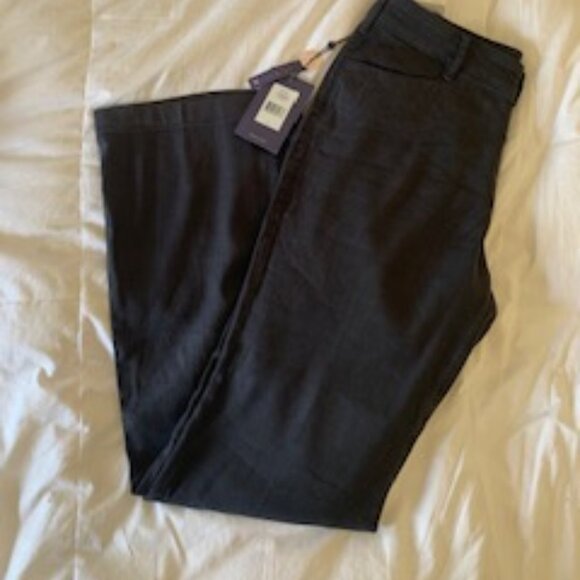 NYDJ Stretch Linen Trouser Pant_Black_Size 6 - Picture 8 of 8